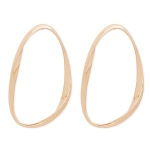 New Women's Gold Oval Hoop Earrings